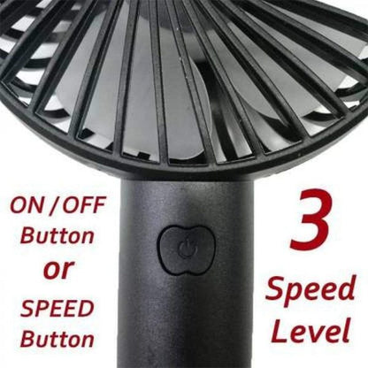 Portable Usb Rechargeable Fan | Handheld 3 Speed Strong Wind Electric Small Mini Cooling Fan